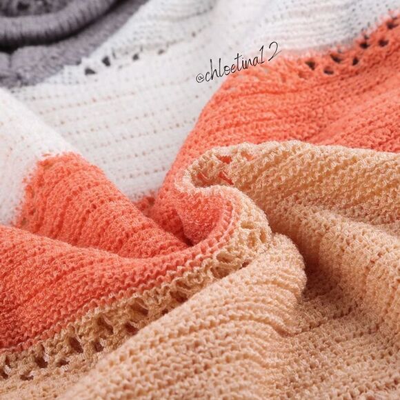 Color Block Knit Pullover Hoodie - blush mix - Picture 11 of 12